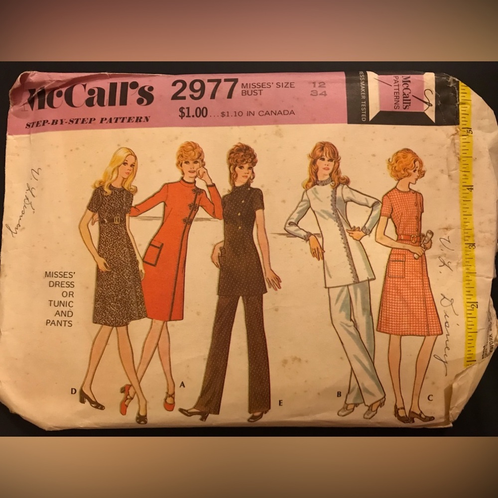Size 12 McCalls Vintage (used) Pattern 2977